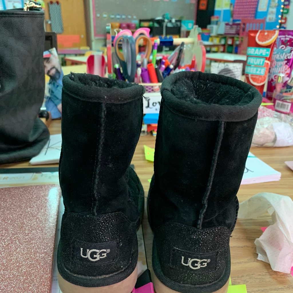Cute Authentic Black Uggs With Sparkles Size 13